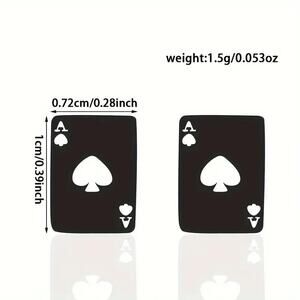 Gold Stainless Steel Ace of Spades Stud Earrings – Mini Playing Card Design